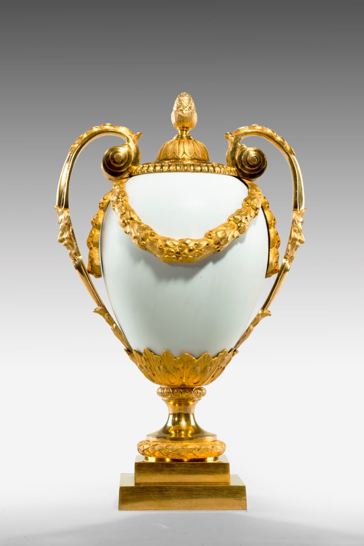 George III Opaque Glass Ormolu-Mounted Vase by Matthew Boulton