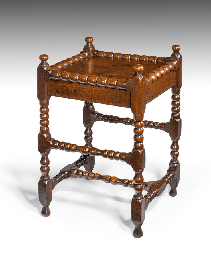 Coulborn antique Charles II Bobbin-turned Joined Oak Table
