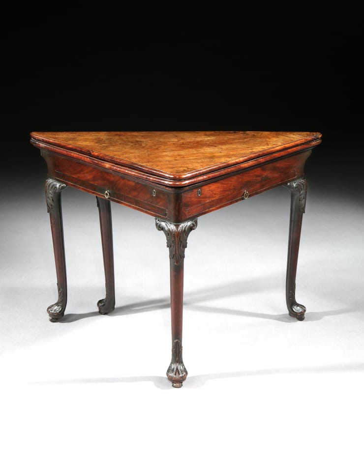 Coulborn antique George II Mahogany Triangular Tea/Writing Table
