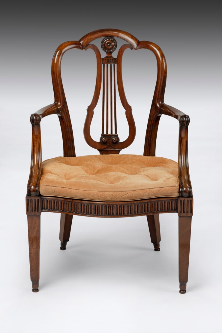 antique Coulborn George III Carved Mahogany Armchair Linnell Chippendale