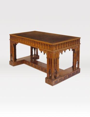 Coulborn antique The Dunsany Castle Regency Gothic Library Table Designed by George Smith