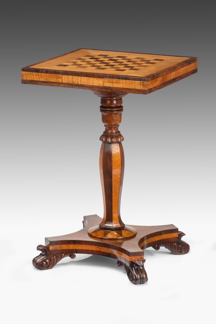 George IV Rosewood Satinbirch and Maple Games Table