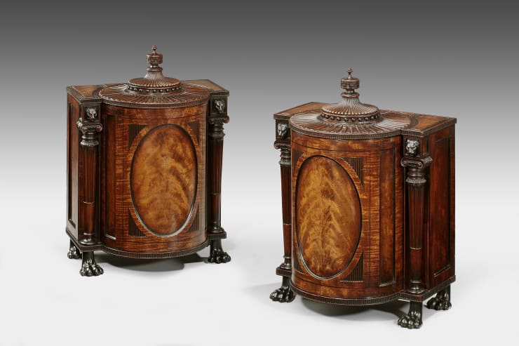 Pair of George III Mahogany Knife Boxes