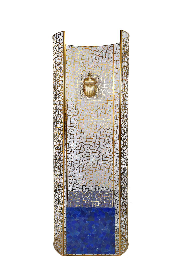 Casa Paradox, Beetle tall chair (gold & lapis)