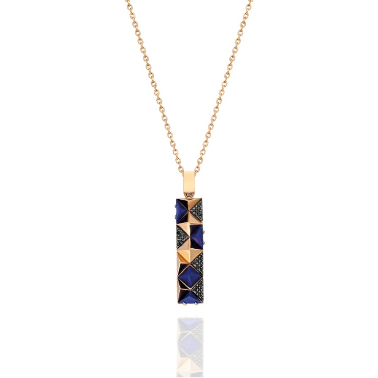 Terzihan, Neutra: Black Bar Pendant w/ Lapis Lazuli