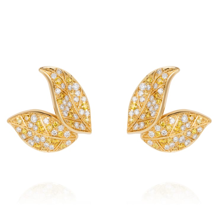 Nadine Aysoy, PETITE FEUILLE - EARRINGS - YG