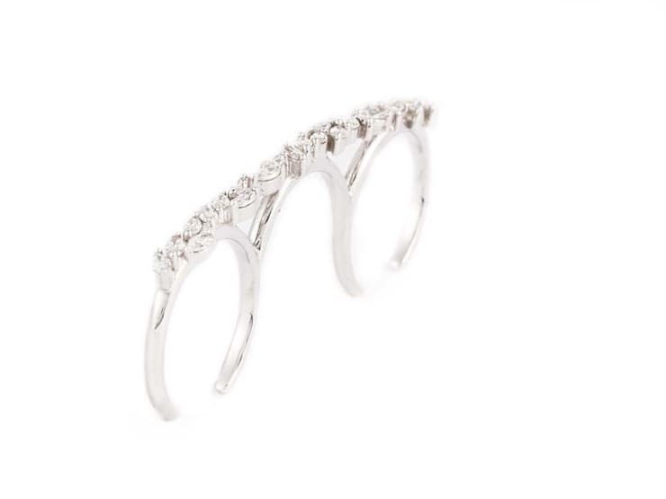 Jade Jewellery BY DJULA White gold Triple ring with marquise Gold 6.258g DIA 1.32ct