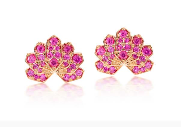 Ananya, Lotus Stud Earring Pair, Pink