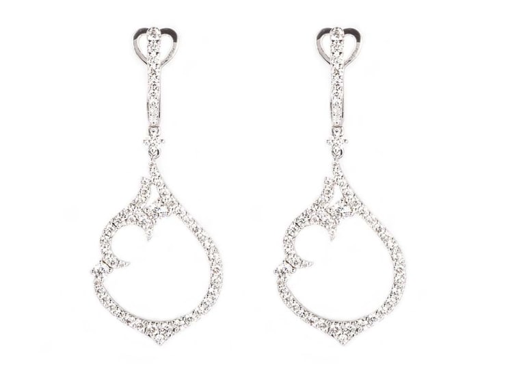 Jade Jewellery BY CRIVELLI White gold pendant earrings with diamond hoop DIA 1.46ct GSI Gold 6g