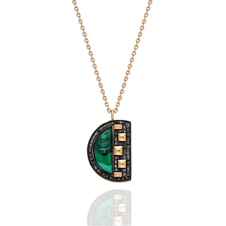 Terzihan, Neutra: Black Cairo Pendant w/ Malachite