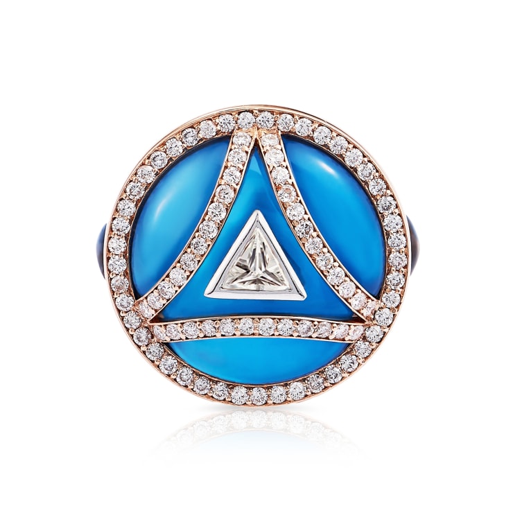 Maya, Sonya: ring with blue quartz