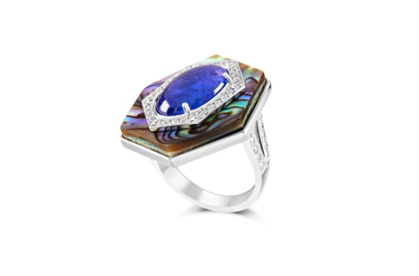 Ananya, Celeste Dark Lotus Ring, Abalone