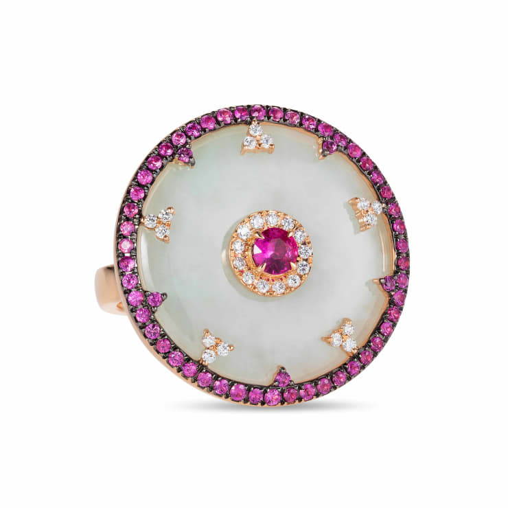 Nadine Aysoy, CELESTE - RING - JADE AND PINK SAPPHIRE