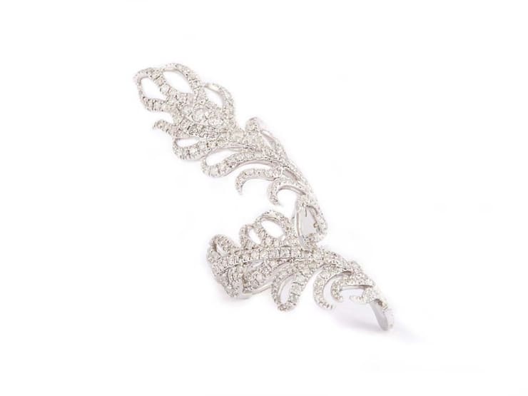 Jade Jewellery BY ELISE DRAY White gold Feather ring with grey dimaonds Grey DIA 1.63ct