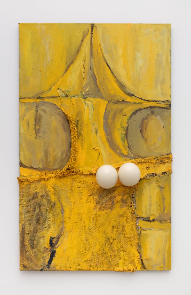 Piotr Lakomy, Chochoł (Strawman/Scarecrow), eggs-eyes, 2019