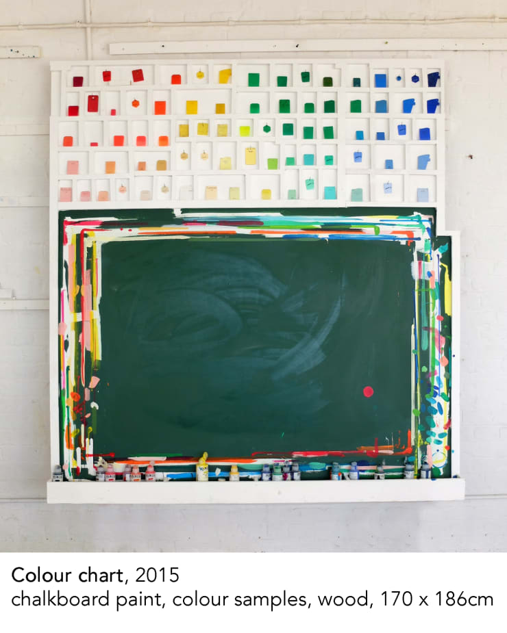 Tim Braden, chalkboard colour chart, 2015