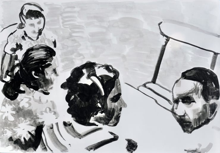 Tim Braden, ink on paper - group of 4, 2019