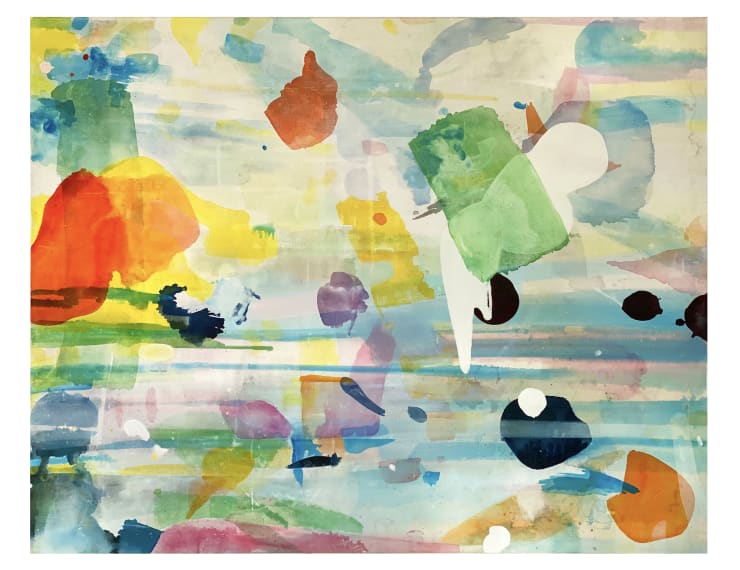 Tim Braden, abstract palette - reds on yellow, 2021