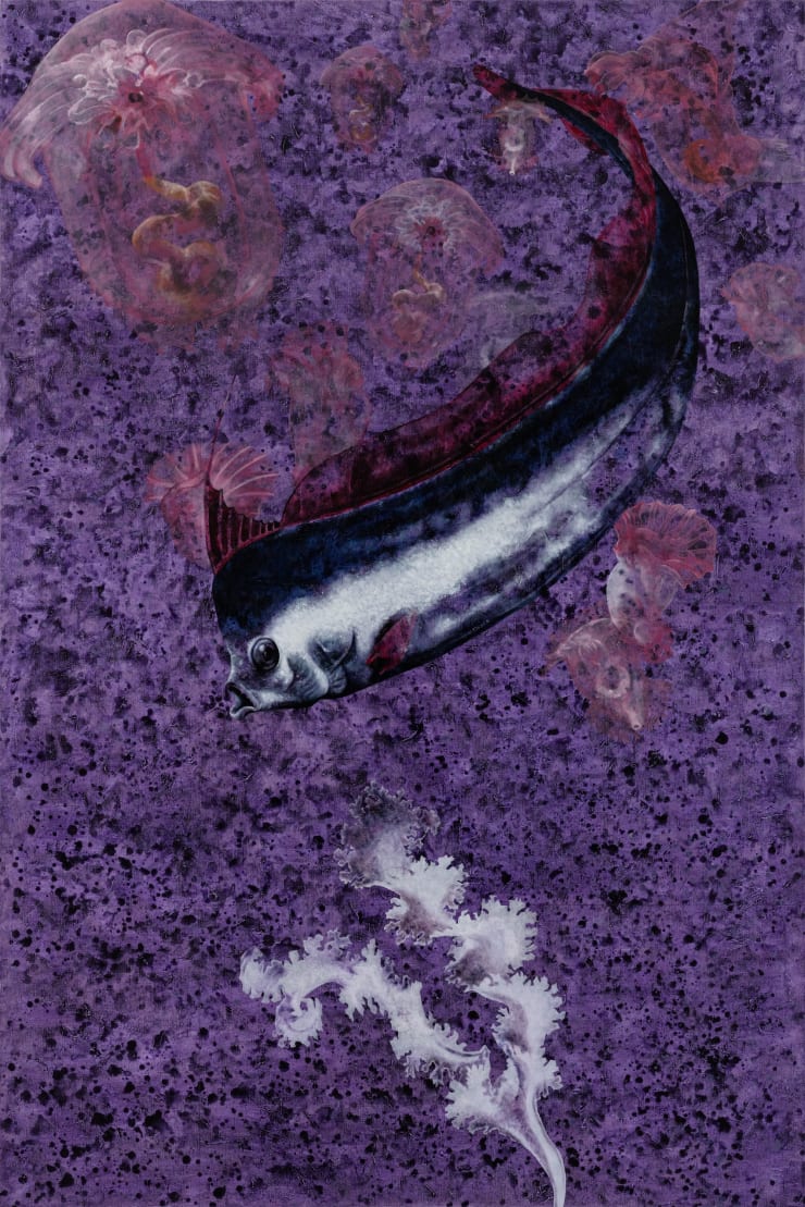 黯黑的放浪者．凹鰭冠帶魚與粉紅騎士L1904 Wanderers of the Abyssal Darkness．Crestfish and Pink Sea Cucumbers L1904