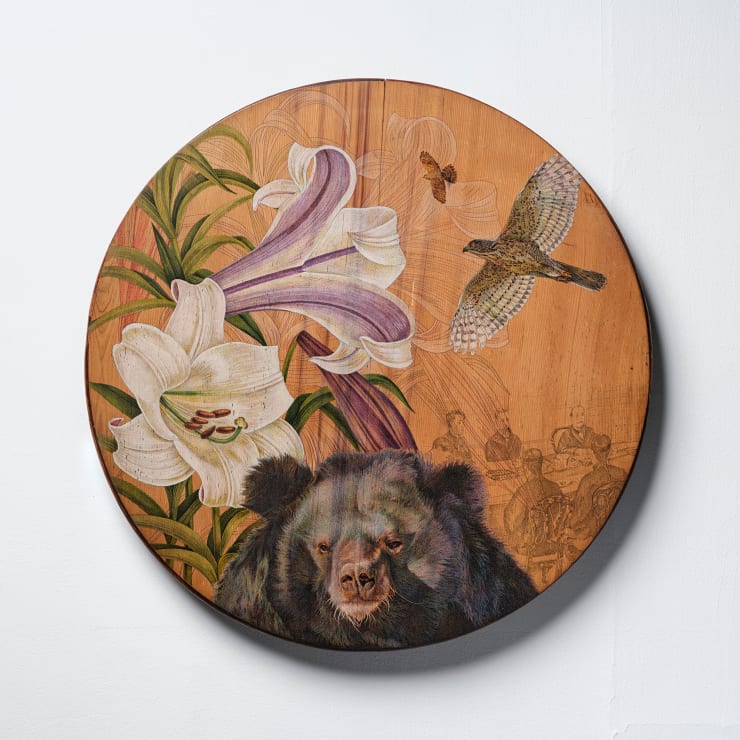 花落春未盡．黑熊百合春帆樓M2301 The Lasting Spring．Black Bear, Lily and Shunpanro M2301