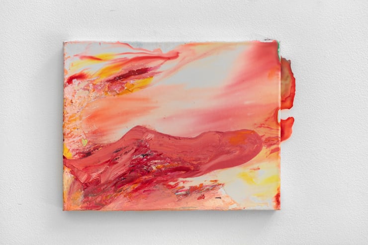 Penny Siopis, Viscous World: Figure looks to ground/Washes pink/Cuts to spill, 2021