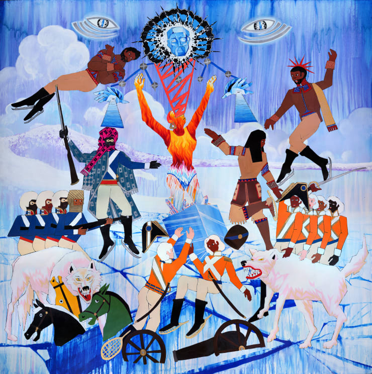 Umar Rashid, The sky was all purple, there were people running everywhere. The Frenglish Republican Army unites with the Huron to eradicate (unsuccessfully) the last of the Dutch forces near the Hudson. The ice cracks and many are swallowed up. The goddess of the deep vanquishes the iceman (for now). 1799., 2023