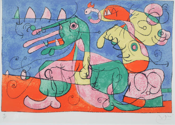 Joan Miro (Spanish, 1893-1983), Ubu Roi, Chez le Tsar, 1966