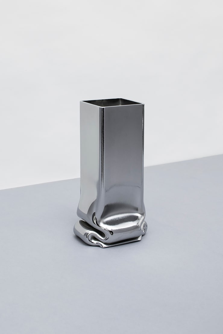 Tim Teven, Kvadratinė Vaza, chromuota / Vase Square, Chrome, Vaza / vase