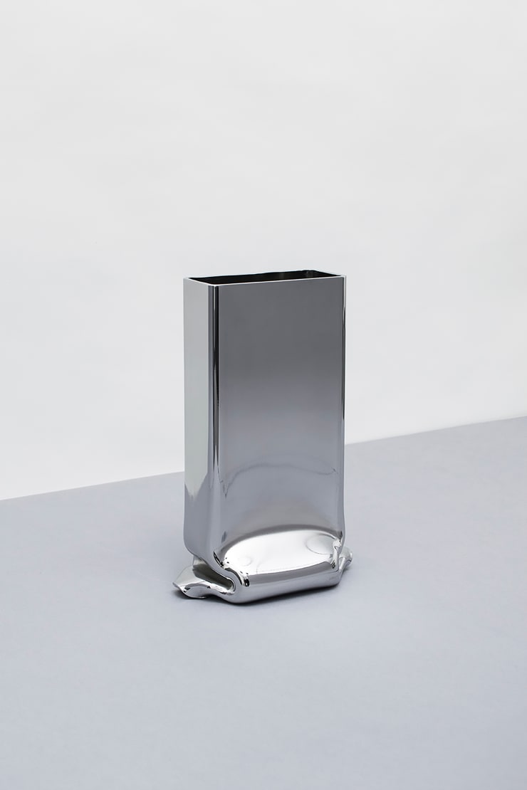 Tim Teven, Stačiakampė Vaza, chromuota / Vase Rectangular, Chrome, Vaza / vase
