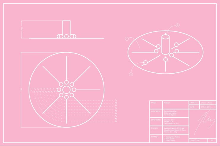 Julijonas Urbonas, Orgazmo karuselė (techninis brėžinys) / Cumspin (technical drawing), 2015