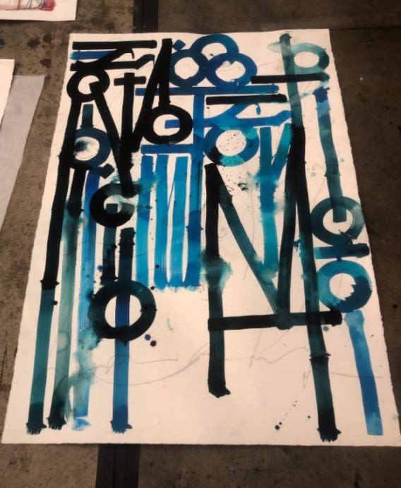 Retna - Untitled (Blue/Black), 2019