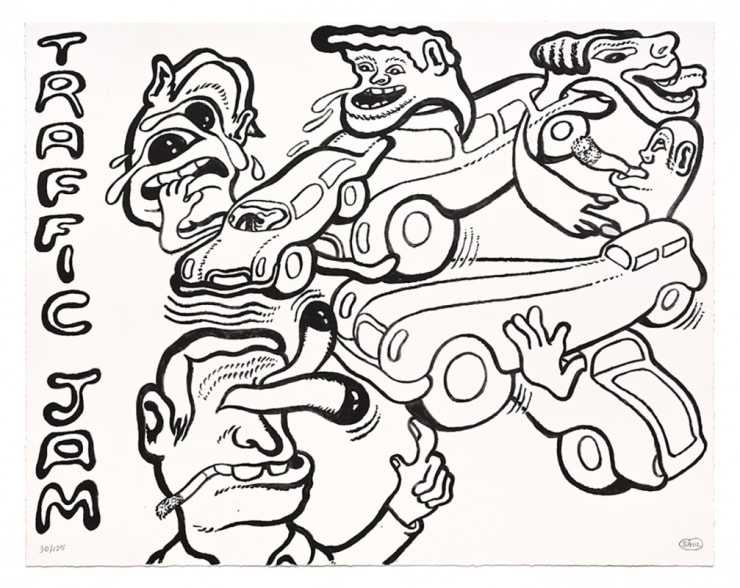 Peter Saul, Traffic Jam, 2022
