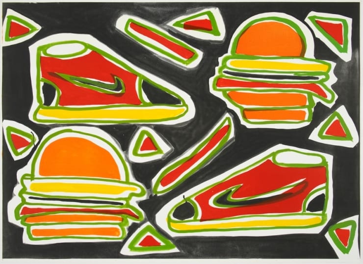 Katherine Bernhardt - Cheeseburger Deluxe, 2016