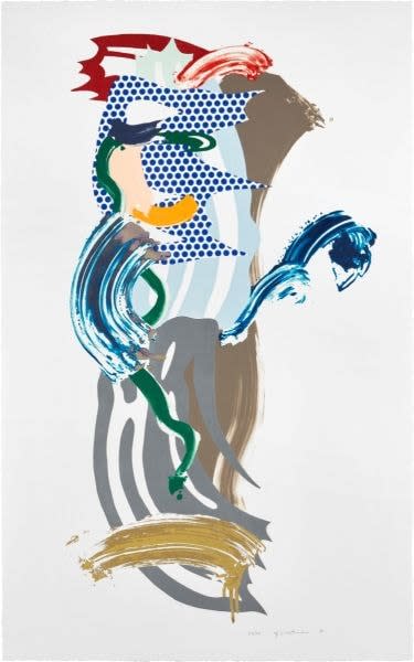 roy Lichtenstein, Blue Face from the Brushstroke Figures Series , 1989