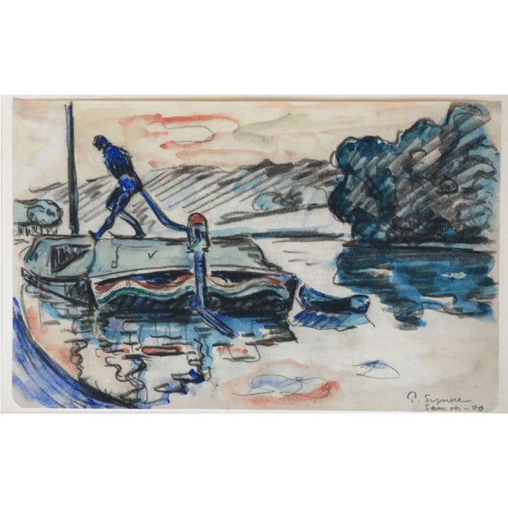 Paul Signac (1863-1935), Samois, la barge, 1900