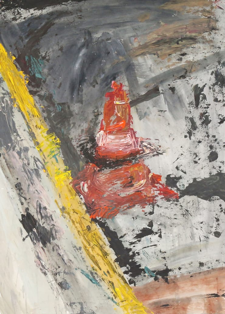 Heo Chanmi 매일산책연습_지붕바다 Daily Walking rehearsal _Roofsea, 2020 gouache on paper 70.5 x 48.5 cm