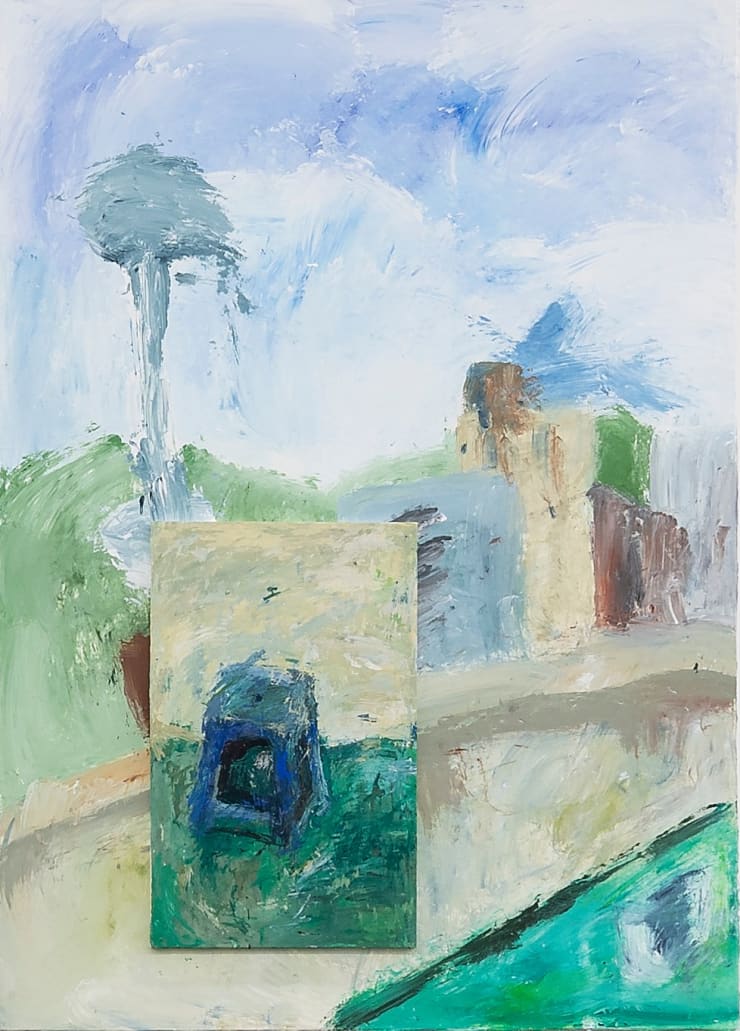 Heo Chanmi 매일산책연습_옥상하늘4 Daily Walking rehearsals _Rooftop-sky4, 2020 gouache on paper 210 x 150 cm 86 x 53.7 cm