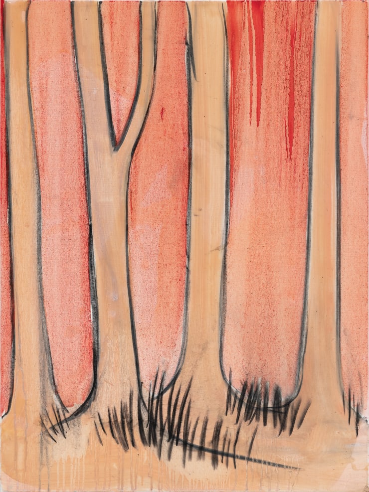 Fabrice Hyber Poils, 2014 oil, charcoal and resin on canvas 80 x 60 x 3.5 cm