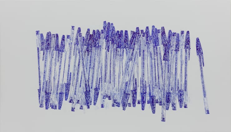 ANDREI MOLODKIN COMPOSITION 42, 2013 ballpoint-pen on canvas 190 x 350 cm