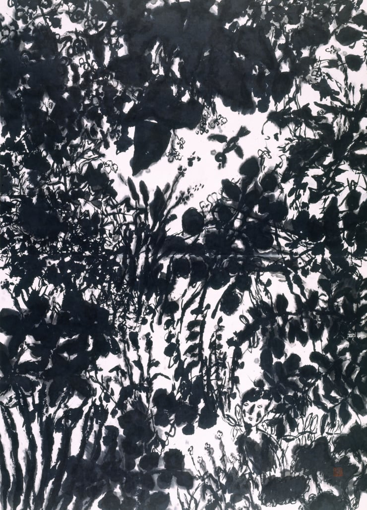 Kang Kyung-Koo Forest , 2001 ink on korean paper mounted on wood panel 240 x 180 cm