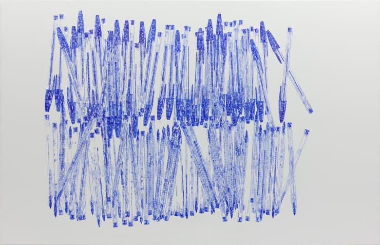 ANDREI MOLODKIN COMPOSITION 117, 2013 ballpoint-pen on canvas 290 x 450 cm