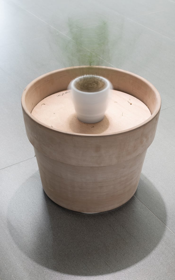 Fabrice Hyber POF n° 141 : La centrifugeuse, 2008 mixed media 40 x 50 cm ⌀