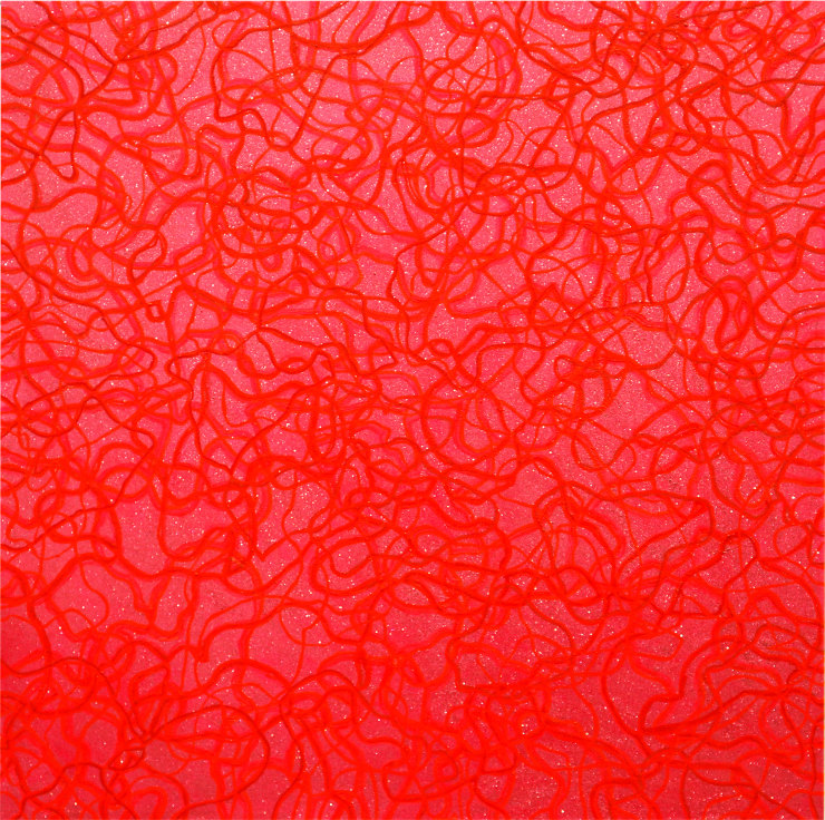 KENGO KITO cosmic dust (red), 2010 oil,canvas,glitter 70 x 70 cm