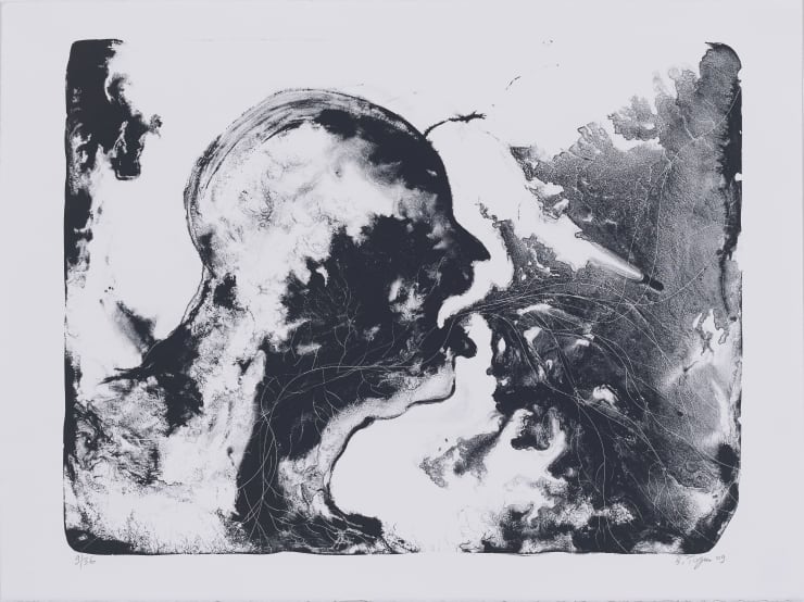 Barthélémy TOGUO PERFUME DROPS IN THE DESERT, 2009 ithography 57.5 x 76.5 cm Ed. 1/36 , 9/36