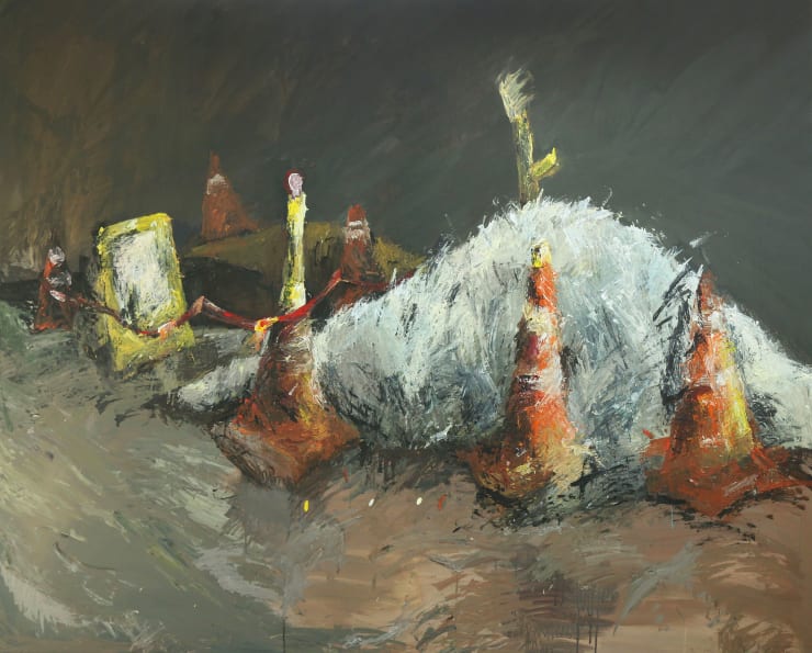 Heo Chanmi A stack of night, 2021 acrylic gouache on canvas 130.3 x 162.2 cm