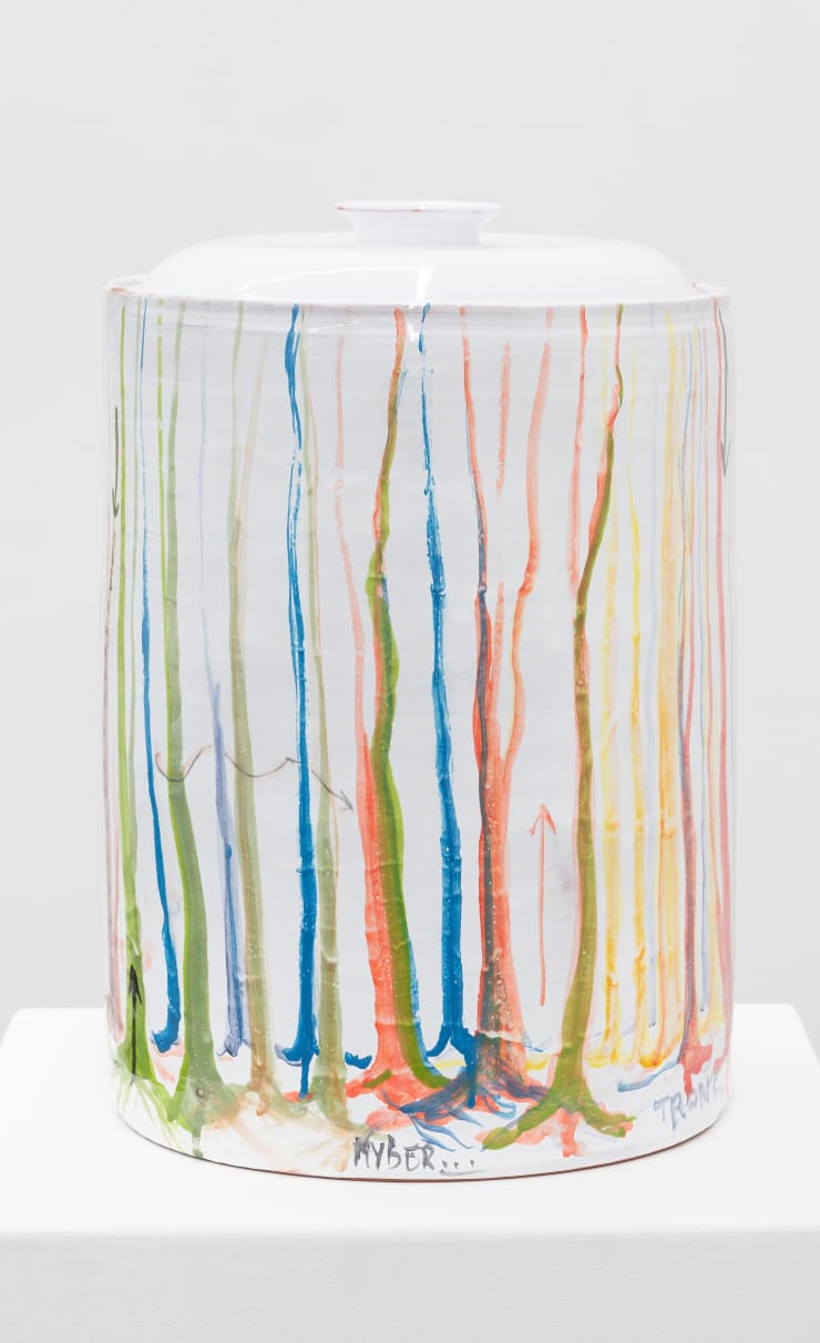 Fabrice Hyber Forêt , 2024 argile émaillée cuite 47 x 33 ⌀