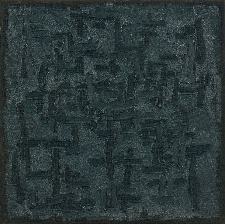 HA CHONG HYUN CONJUNCTION 97-019, 1997 oil on hemp cloth 120 x 120 cm (80F-)