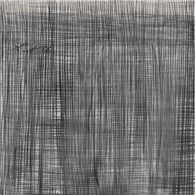 Fabrice Hyber Infected Topology, 2011 charcoal and resin on canvas 120 x 120 x 3.5 cm