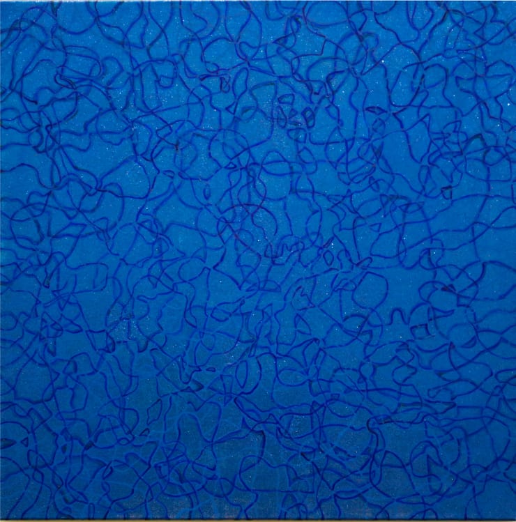 KENGO KITO cosmic dust (blue), 2010 oil,canvas,glitter 70 x 70 cm