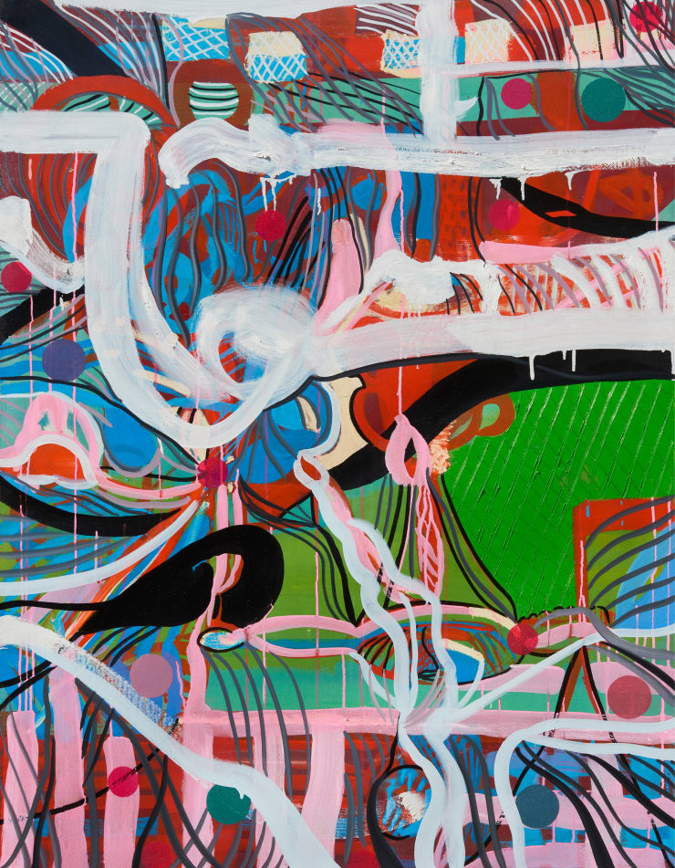 Qwon Sunwang AI와의 결투 a duel with AI, 2019 acrylic and oil on canvas 145.5 x 112.5 cm (80F)